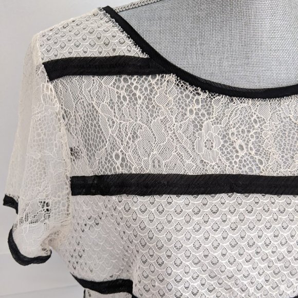 [Ann Taylor Loft] Lace Top - L - Picture 3 of 6